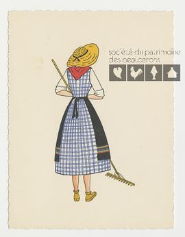 Carte postale du costume traditonnel beauceron