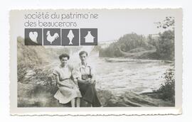 Cécile Routhier et son mari Omer Labbé, devant les chutes de la Chaudière