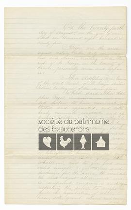 Acte notarié de procuration entre John Adolphus Pozer et William Milbourn Pozer